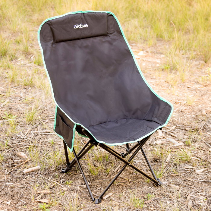 AKTIVE Silla de camping plegable con bolsa
