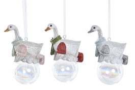 DKD Home Decor Decoración Colgante de Resina 6x4x8,5 cm - Motivo Oca Surtida