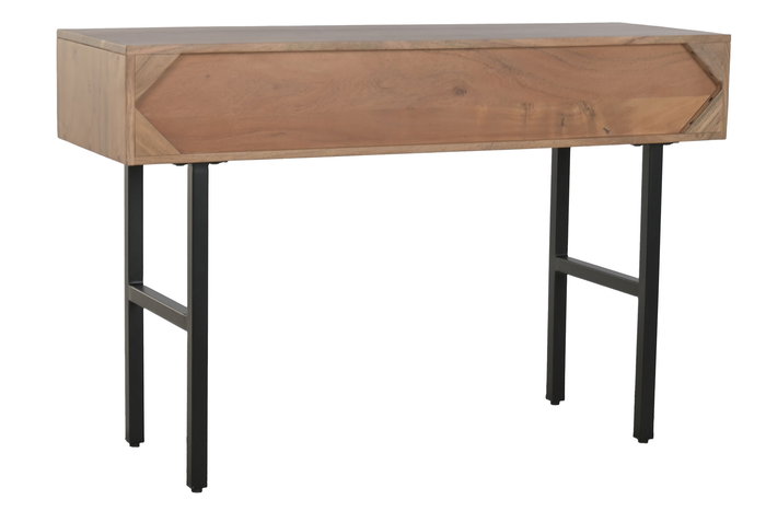 DKD Home Decor Consola Espiga Moderno Acacia y Metal Marron y Negro 40 x 78 x 120 cm