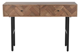 DKD Home Decor Consola Espiga Moderno Acacia y Metal Marron y Negro 40 x 78 x 120 cm