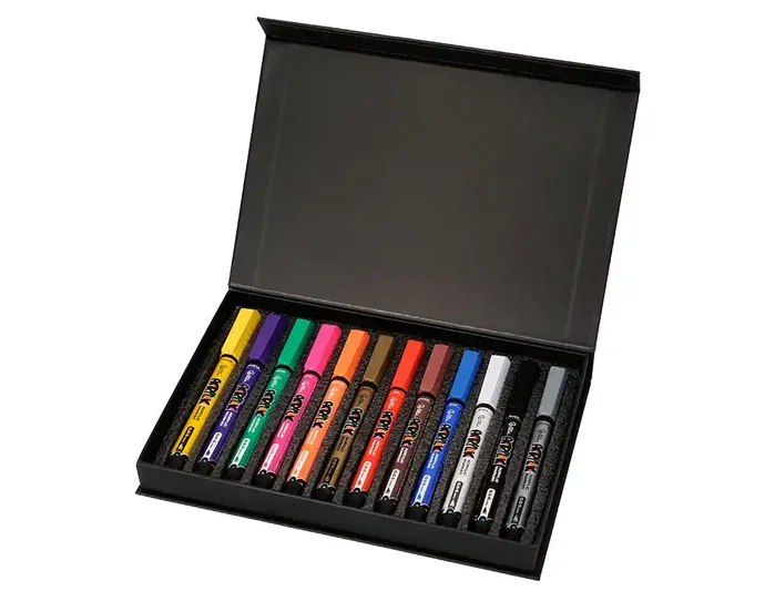 Liderpapel Rotulador Acrílico Punta Pincel, 12 Colores Surtidos