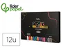 Liderpapel Rotulador Acrílico Punta Pincel, 12 Colores Surtidos
