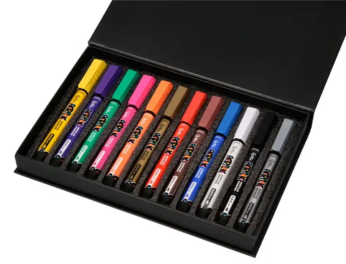Liderpapel Rotulador Acrílico Punta Pincel, 12 Colores Surtidos