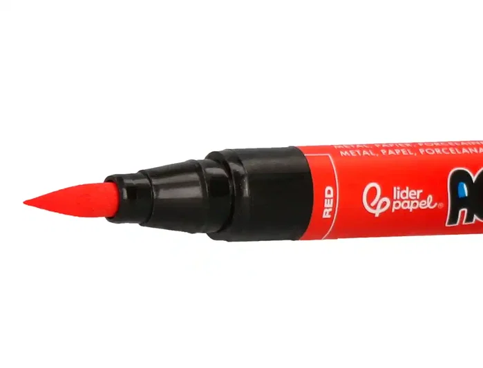 Liderpapel Rotulador Acrílico Punta Pincel, 12 Colores Surtidos