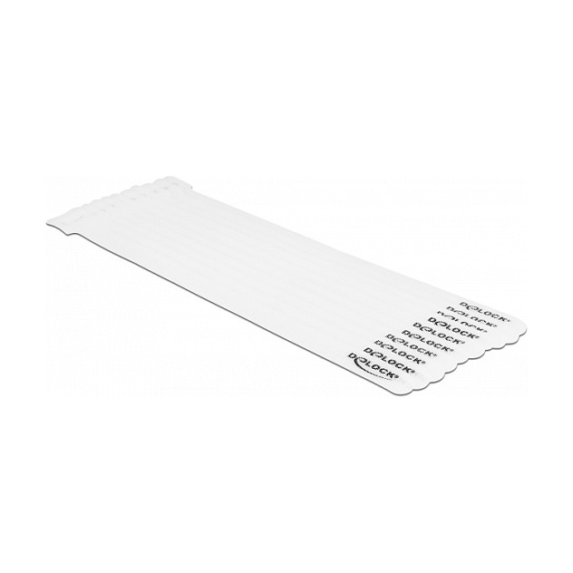 DeLOCK Brida para cable con gancho y lazo 250 x 12 mm blanco, 10 unidades
