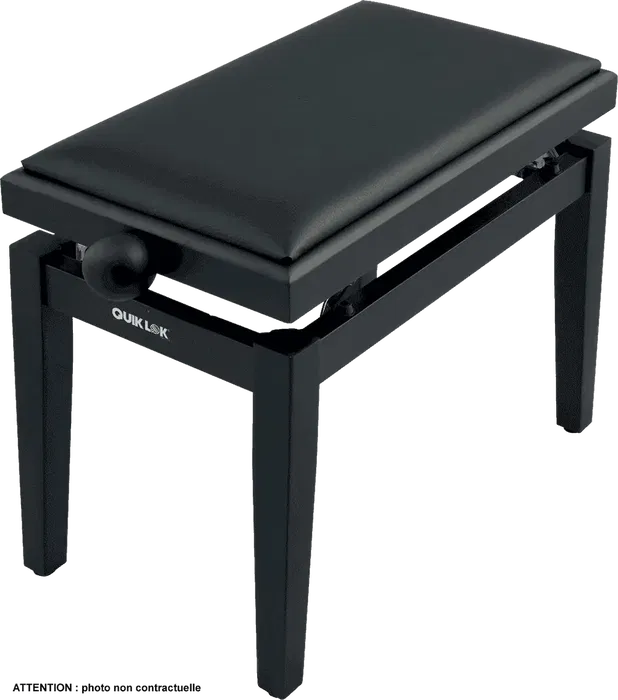 Quiklok Banqueta Piano PB100 Madera Negro Brillante Altura Ajustable Imitación Cuero 560x320mm Quiklok Banqueta Piano PB100 Madera Negro Brillante Altura Ajustable Imitación Cuero 560x320mm