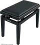 Quiklok Banqueta Piano PB100 Madera Negro Brillante Altura Ajustable Imitación Cuero 560x320mm