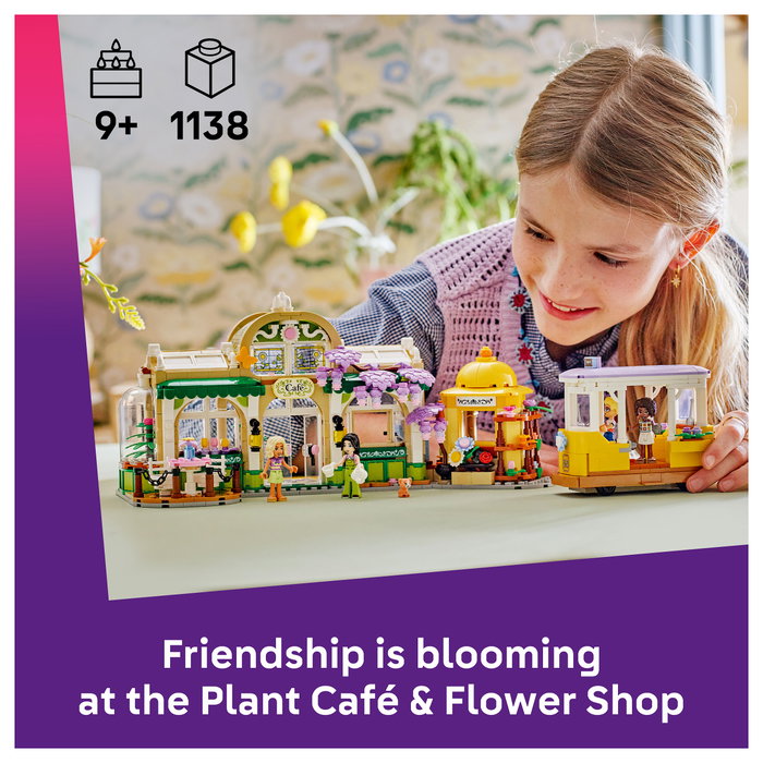 LEGO Friends 42671 Cafetería Botánica y Floristería, Juego de Construcción 1138 Piezas, Multicolor