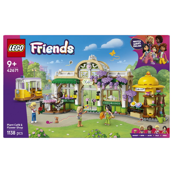 LEGO Friends 42671 Cafetería Botánica y Floristería, Juego de Construcción 1138 Piezas, Multicolor