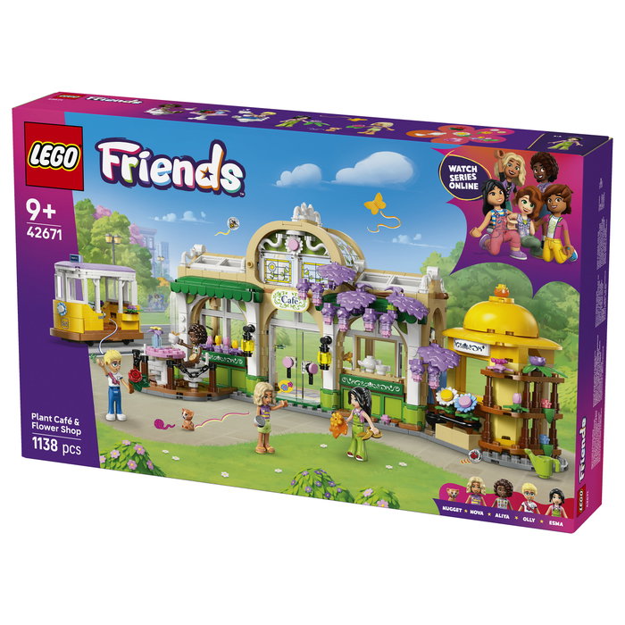 LEGO Friends 42671 Cafetería Botánica y Floristería, Juego de Construcción 1138 Piezas, Multicolor