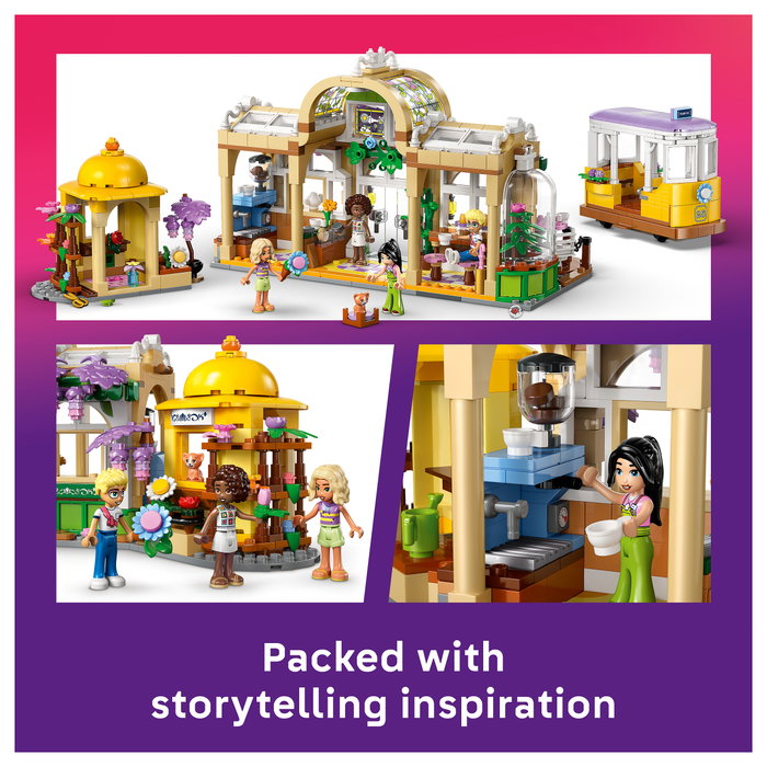 LEGO Friends 42671 Cafetería Botánica y Floristería, Juego de Construcción 1138 Piezas, Multicolor