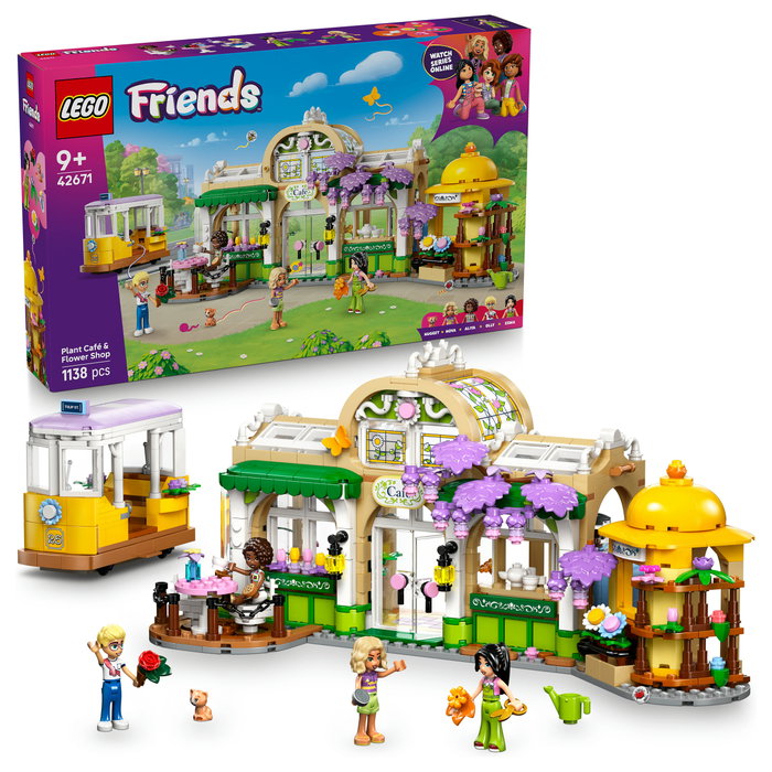 LEGO Friends 42671 Cafetería Botánica y Floristería, Juego de Construcción 1138 Piezas, Multicolor