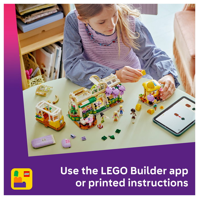 LEGO Friends 42671 Cafetería Botánica y Floristería, Juego de Construcción 1138 Piezas, Multicolor