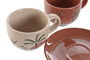 DKD Home Decor Calima 2023 Set de 6 Tazas de Café Boho Terracota Beige Dolomita 18x20x20 cm 180ml Apto Microondas Lavavajillas
