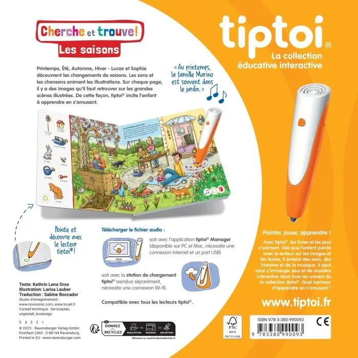 Ravensburger Tiptoi Libro interactivo Busca y encuentra las estaciones Juego educativo electrónico sin pantalla A partir de 2 años 13099009