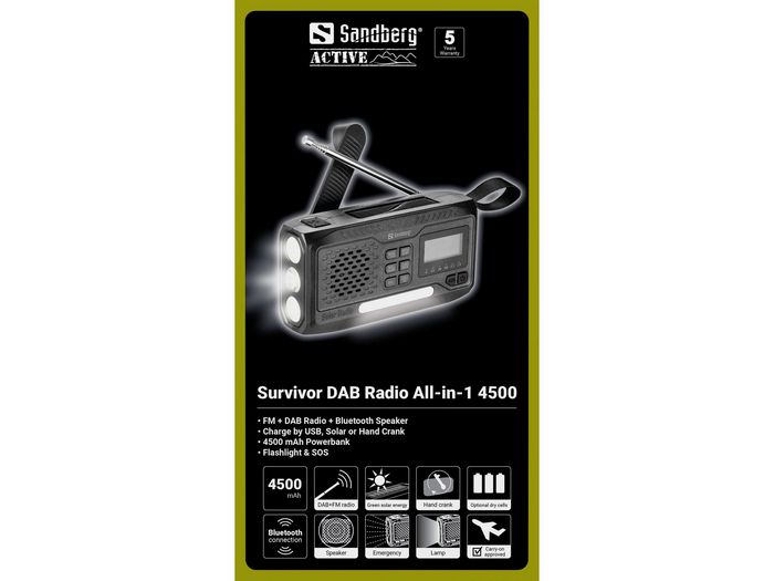 Sandberg Survivor DAB Radio All-in-One