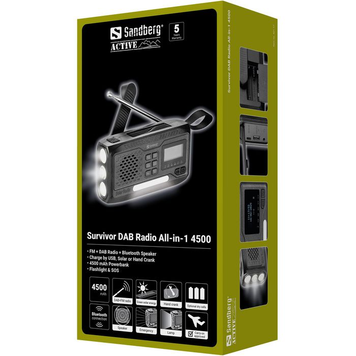 Sandberg Survivor DAB Radio All-in-One