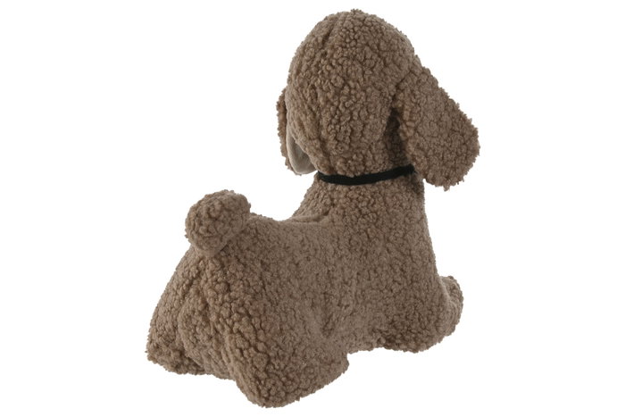 DKD Home Decor Sujetapuertas Perro Blanco Marron 2 Unidades 15 x 28 x 31 cm