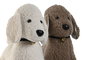 DKD Home Decor Sujetapuertas Perro Blanco Marron 2 Unidades 15 x 28 x 31 cm