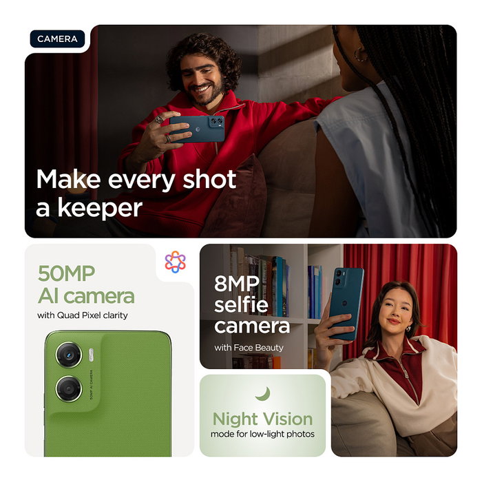 Motorola moto g06 6.88" 4GB RAM 256GB Verde (Tendril) Cámara 50MP Android 15 Motorola moto g06 6.88" 4GB RAM 256GB Verde (Tendril) Cámara 50MP Android 15