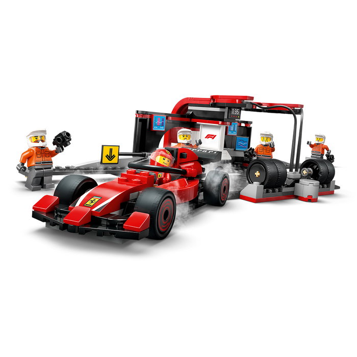 LEGO City Set de Construcción 60443 Parada en Boxes de F1 y Equipo Mecánico con Coche Ferrari para Niños a Partir de 6 Años