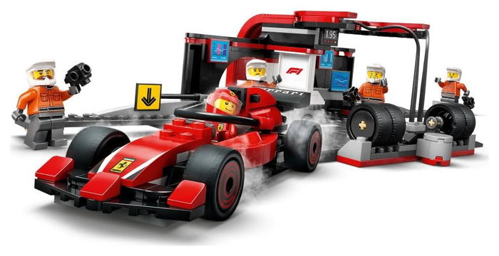LEGO City Parada en Boxes de F1 y Equipo Mecánico con Ferrari
