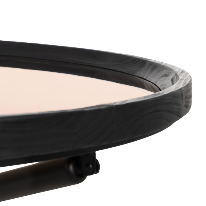 Mesa Centro Negro Madera-Metal 100 X 100 X 40 cm