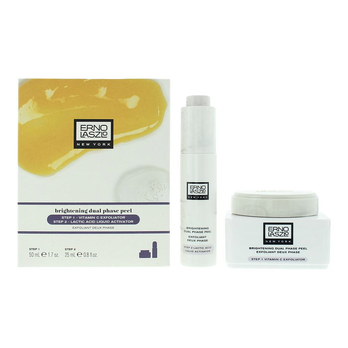 Set Erno Laszlo: Step 1, Polylactic Acid, Exfoliating Cream, 25 ml + Step 2, Lactic Acid, Gently Polishes Away Dullness, Serum, For Face, 25 ml Set Erno Laszlo: Step 1, Polylactic Acid, Exfoliating Cream, 25 ml + Step 2, Lactic Acid, Gently Polishes Away Dullness, Serum, For Face, 25 ml
