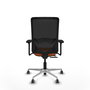 PIQUERAS Y CRESPO Silla de oficina Zulema Naranja y Negro con Brazos 3D