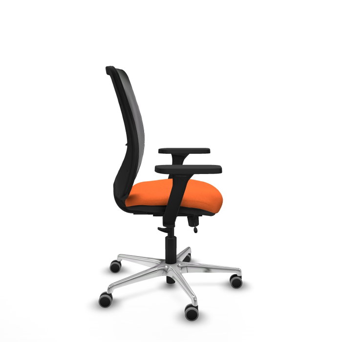 PIQUERAS Y CRESPO Silla de oficina Zulema Naranja y Negro con Brazos 3D