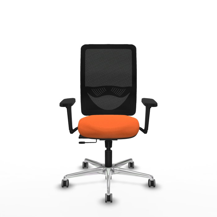 PIQUERAS Y CRESPO Silla de oficina Zulema Naranja y Negro con Brazos 3D