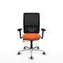 PIQUERAS Y CRESPO Silla de oficina Zulema Naranja y Negro con Brazos 3D