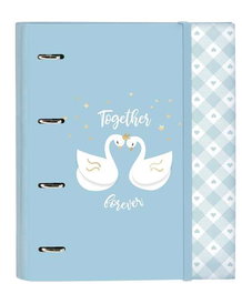 Carpeta de anillas Glow Lab Cisnes Azul 27 x 32 x 3.5 cm