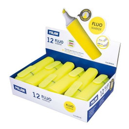 Milán Marcadores fluorescentes color amarillo, 12 uds, expositor