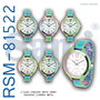 SAMI Reloj SRA - Metal Baño Rainbow, Esfera Plata, Caja Roja, Cristal Mineral