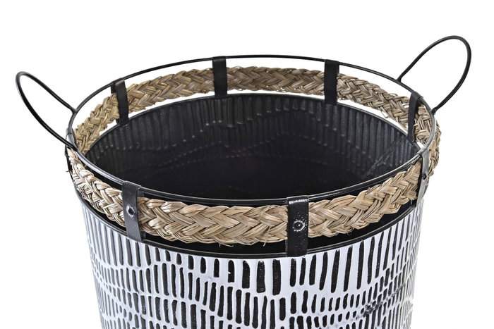 DKD Home Decor Cesta Urban Set de 2 Blanco Marron Hierro Cuerda 42 x 58 x 52 cm DKD Home Decor Cesta Urban Set de 2 Blanco Marron Hierro Cuerda 42 x 58 x 52 cm