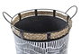 DKD Home Decor Cesta Urban Set de 2 Blanco Marron Hierro Cuerda 42 x 58 x 52 cm