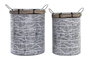 DKD Home Decor Cesta Urban Set de 2 Blanco Marron Hierro Cuerda 42 x 58 x 52 cm
