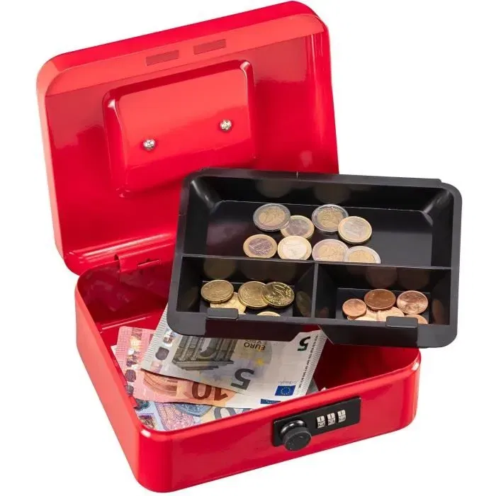 Burg Wachter Caja de Monedas Money Code 5020 Rojo con Apertura por Código, Acero Rojo