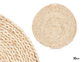 Kinvara Salvamantel Claro 30 cm Diámetro, Fibra Natural (Maíz), Color Natural, 30x30x1 cm (Set de 24)