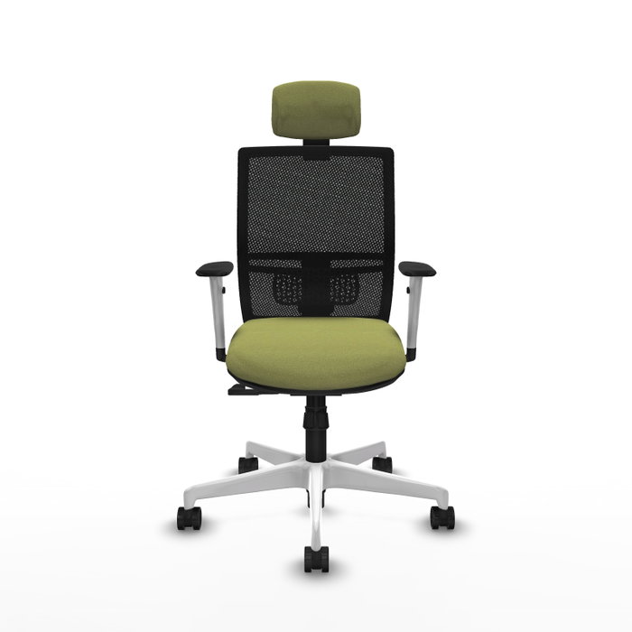 PIQUERAS Y CRESPO Silla de oficina Yunquera con mecanismo Sincro, Verde oliva y Negro