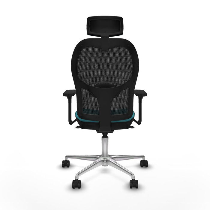 PIQUERAS Y CRESPO Silla de oficina Jorquera con mecanismo Sincro, Tela Turquesa y Malla Negra PIQUERAS Y CRESPO Silla de oficina Jorquera con mecanismo Sincro, Tela Turquesa y Malla Negra
