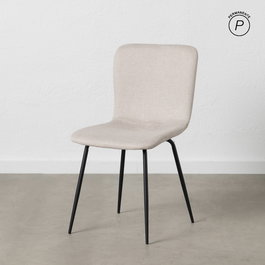 Silla Crema Tejido-Metal Salón 44 X 55 X 82 cm (Set de 4)