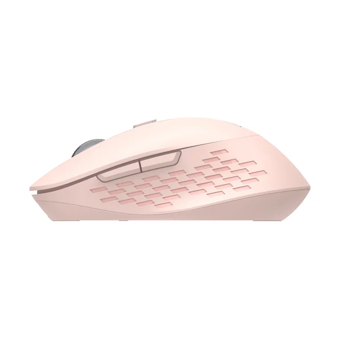 Nilox Ratón Inalámbrico Compacto Rosa 1600 DPI, Conexión Dual Bluetooth + USB Type-A, 6 Botones, Programable, Silencioso, para Oficina
