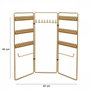 Aberto Design 241358 Organizador de Joyas de Pie Metálico Dorado para Mujer, Elegante Soporte para Joyería, 45x40cm