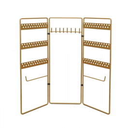 Aberto Design 241358 Organizador de Joyas de Pie Metálico Dorado para Mujer, Elegante Soporte para Joyería, 45x40cm