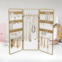 Aberto Design 241358 Organizador de Joyas de Pie Metálico Dorado para Mujer, Elegante Soporte para Joyería, 45x40cm