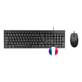 Tacens Teclado + Ratón Anima ACP02FR Combo USB con Teclado Silencioso AZERTY Francés y Ratón Óptico 1600 DPI, Negro - Compatible con Windows, Mac, Linux