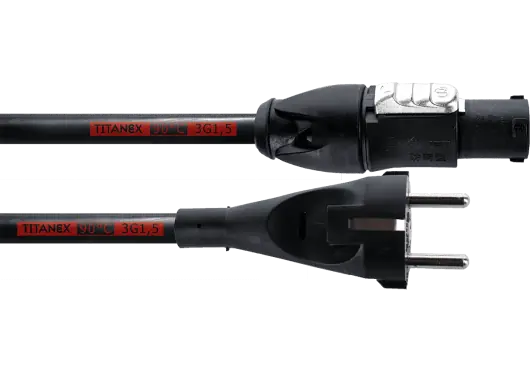 Cordial Cable Powercon Ip65 True1 a Schuko 1.5 Metros