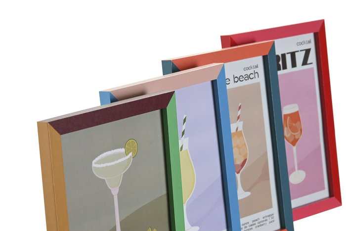 DKD Home Decor Marco de fotos Cocktail 13x18 MDF Multicolor